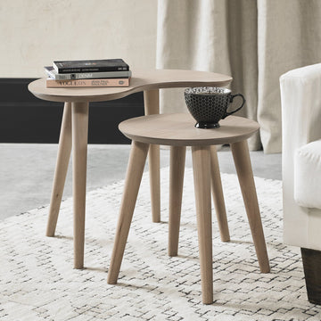Bentley Designs Dansk Scandi Oak Nest of Lamp Tables | Taylors on the High Street
